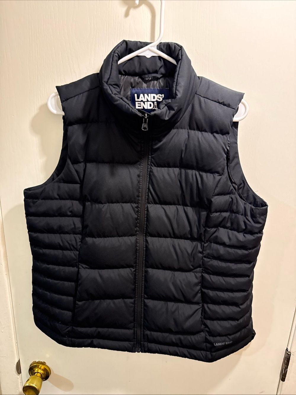 Lands' End Black Quilted Puffer Vest